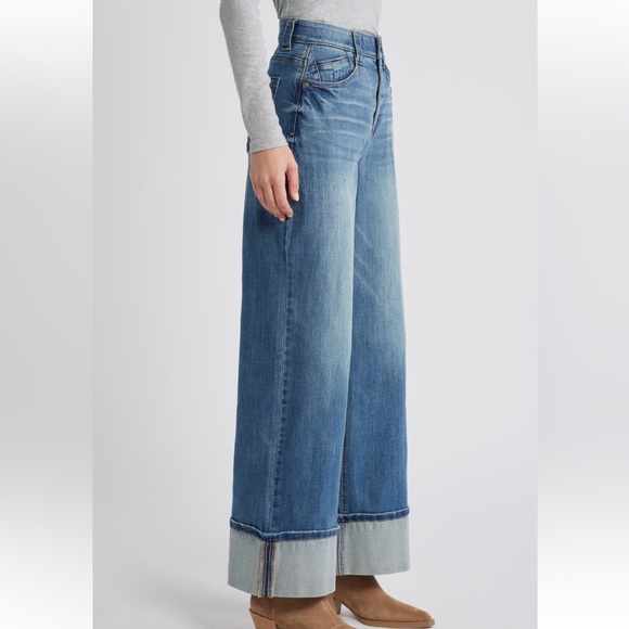 NWT Wit & Wisdom Ab Solution Skyrise Wide Leg Jeans in Mid Blue Artisanal 16 - Picture 3 of 7